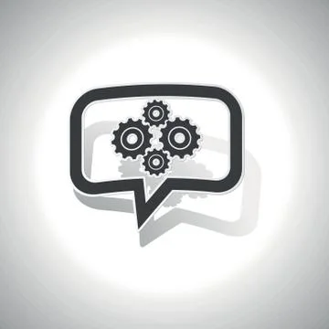 Curved cogs message icon Stock Illustration