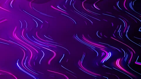 Curved colored lines of light in a wavy motion moving from bottom to top, d.. Stock Footage 251001563