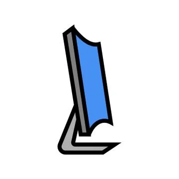 Curved computer screen color icon vector illustration イラスト素材