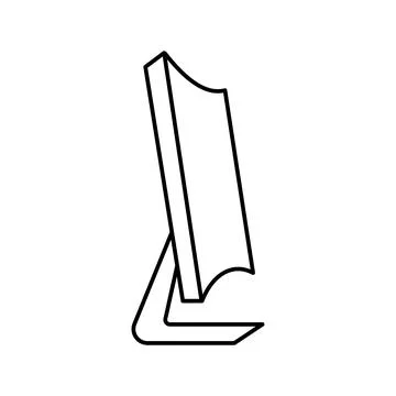 Curved computer screen line icon vector illustration 스톡 일러스트