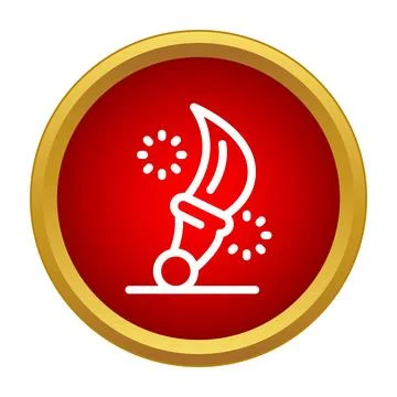 Curved dagger or ancient weapon icon design Stock Illustration