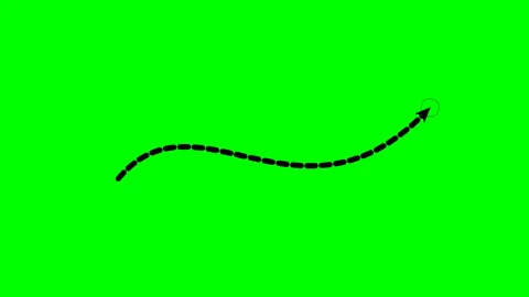Curved dashed arrow bottom Green Screen Lower Third 스톡 동영상 345222092