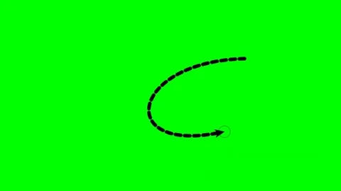 Curved dashed arrow bottom ribbon swash on green screen 스톡 동영상 344648406