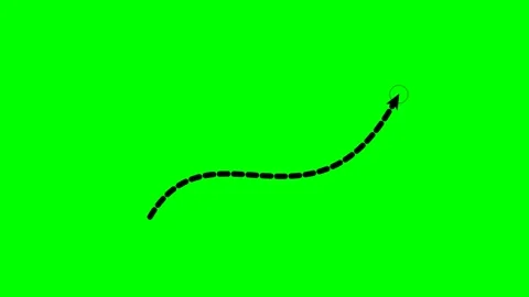 Curved Dashed Arrow Pointer Motion Green Screen Motion 스톡 동영상 346968859
