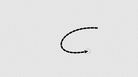 Curved Dashed Motion Path Arrow Transparent Overlay Animation 스톡 동영상 346156566