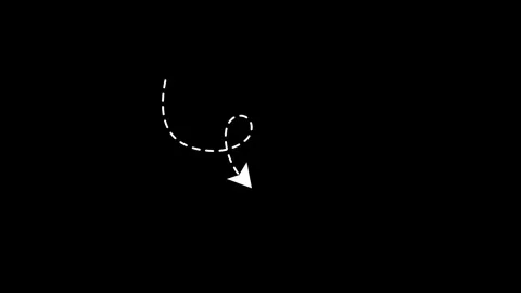Curved dashed path arrow animation Stock Footage 330498625