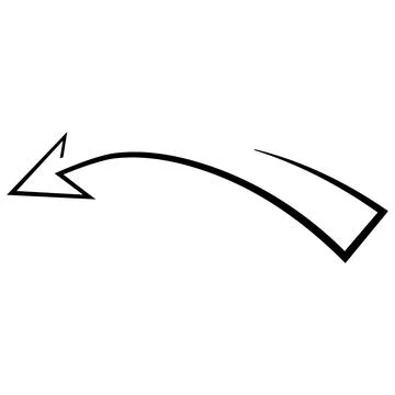 Curved directional arrow vector graphic for flowchart diagram illustration Stock Illustration