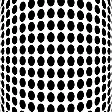 Curved Dots Pattern Abstract Black and White Vector Background Stock Illustration