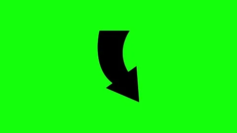 Curved Down Arrow Icon Animation on Green Screen Background Stock Footage 317885246