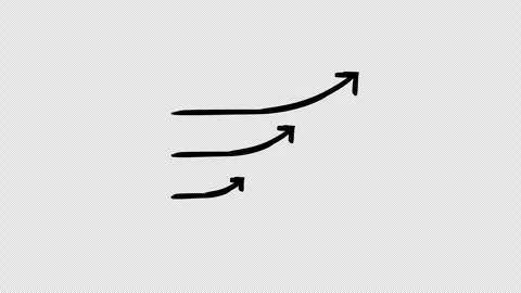 Curved end up arrows hand-drawn sketch animation Stock Footage 329609020