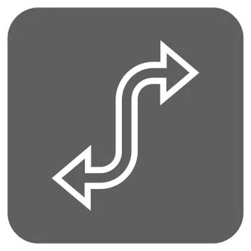 Curved Exchange Arrow Flat Squared Glyph Icon イラスト素材