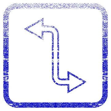 Curved Exchange Arrow Framed Textured Icon 스톡 일러스트