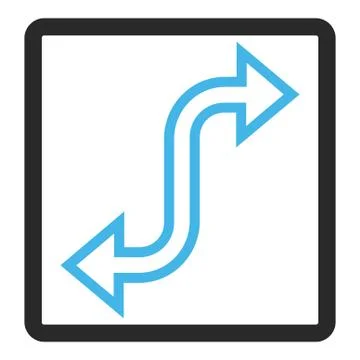 Curved Exchange Arrow Framed Vector Icon 스톡 일러스트