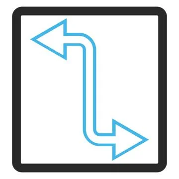Curved Exchange Arrow Framed Vector Icon 스톡 일러스트