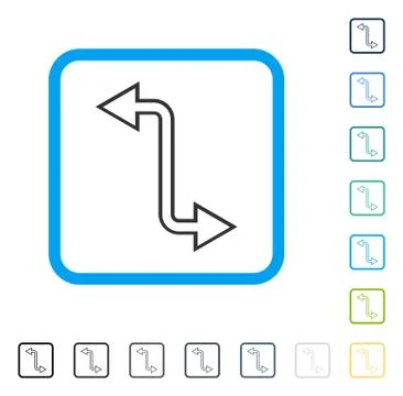 Curved Exchange Arrow Framed Vector Icon Stock Illustration