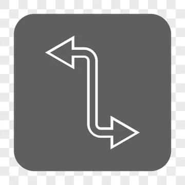 Curved Exchange Arrow Rounded Square Button Illustrazione stock