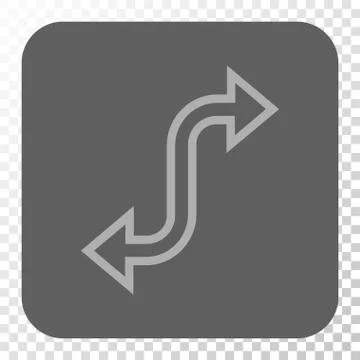 Curved Exchange Arrow Rounded Square Button Illustrazione stock