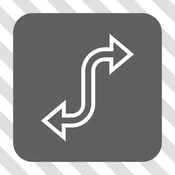 Curved Exchange Arrow Rounded Square Button Illustrazione stock