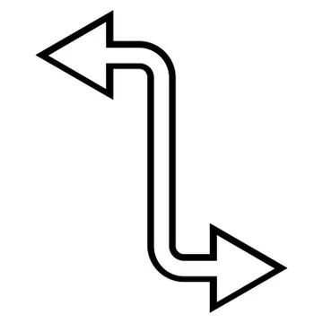Curved Exchange Arrow Thin Line Vector Icon Stock Illustration