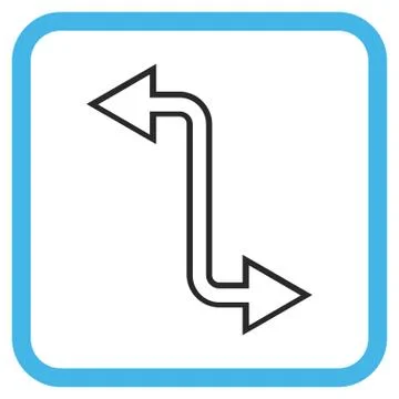 Curved Exchange Arrow Vector Icon In a Frame Stock Illustration