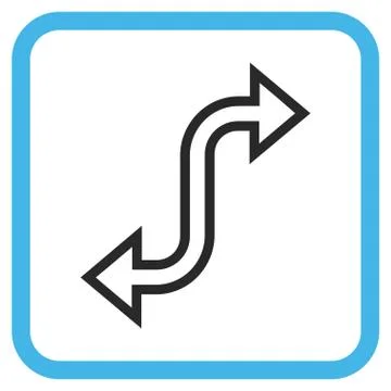 Curved Exchange Arrow Vector Icon In a Frame イラスト素材