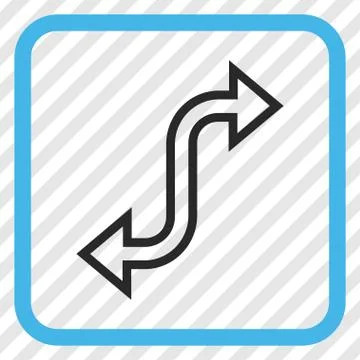 Curved Exchange Arrow Vector Icon In a Frame Illustrazione stock