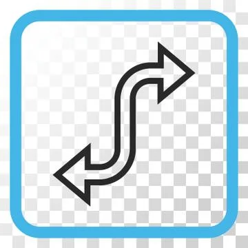 Curved Exchange Arrow Vector Icon In a Frame Stock Illustration