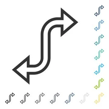 Curved Exchange Arrow Vector Icon Illustrazione stock