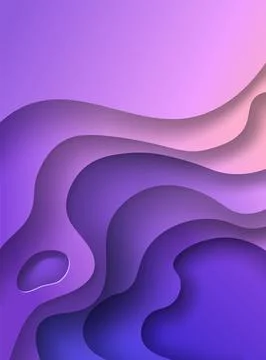 Curved flow shape background in paper cut style Stock Illustration