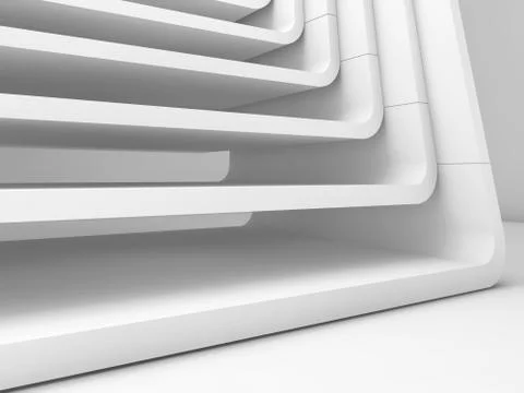 Curved frames structure. 3d render Illustrazione stock