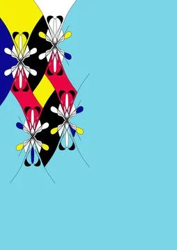 Curved geometric pattern with multicolor shapes Stockillustratie