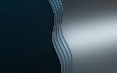 Curved geometry with dark background, 3d rendering. Stock Illustration