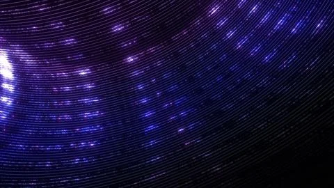 Curved Glowing Blue Particles Line Wave Fiber Optic Background Stock Illustration