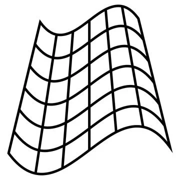 Curved grid mesh representing mathematical surface in abstract 3D style Stock Illustration
