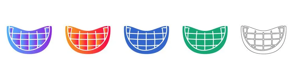 Curved Grid UI Component Icon Set イラスト素材