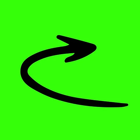 Curved Hand Drawn Arrow Turning Right 库存影片 342578830