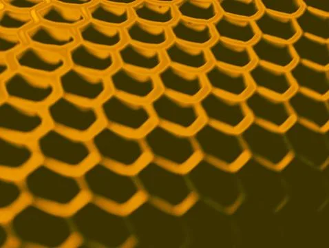 Curved Honeycomb Mesh Pattern in Orange and Black Duotone, Abstract Texture 스톡 일러스트