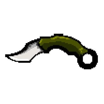 Curved karambit knife representing weapon defense and danger Illustration