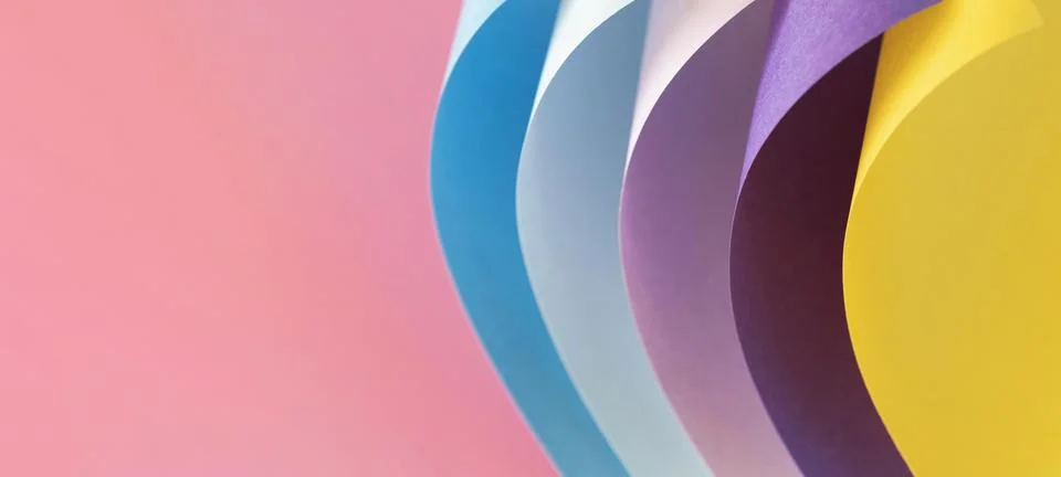 Curved layers colored papers copy space. High quality beautiful photo concept Stock Photos