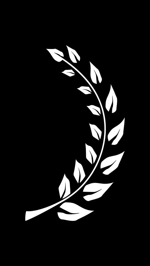 Curved leaf branch growing silhouette animation Stock Footage 330456385