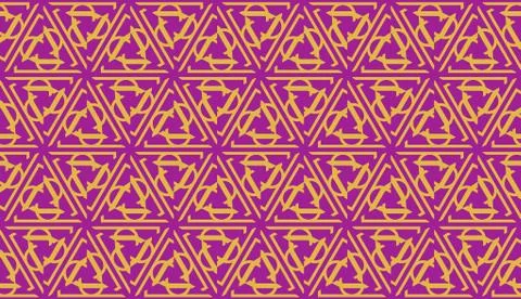 Curved line in triangles style. Vector illustration. Purple orange color. For Stock Illustration