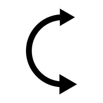 Curved line with two side arrow icon vector for graphic design, logo, website Stock Illustration