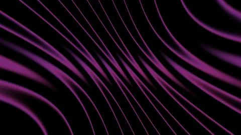 Curved lines create a pattern of purple waves on a black background during .. Illustrazione stock