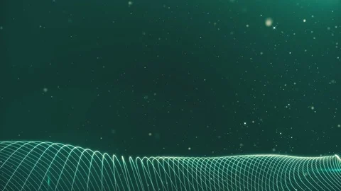 Curved lines on a green background with flickering particles. 3d loop abstract Stock Footage 123962233