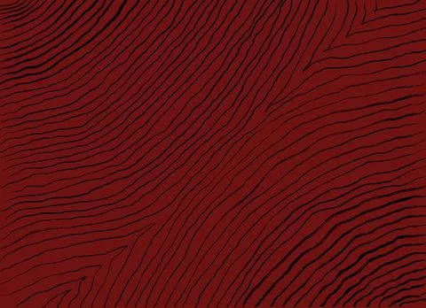 Curved lines hand drawing abstract texture illustration on burgundy backdrop Illustrazione stock