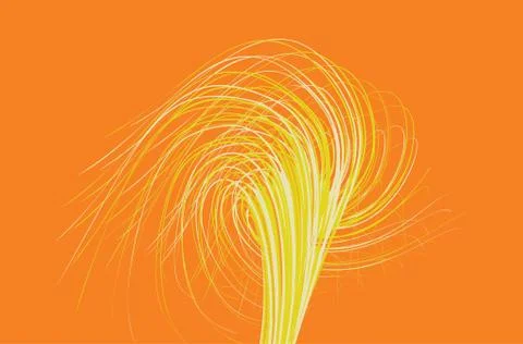 Curved lines with perspective effect. Optical fiber. 3d abstract background.  Stock Illustration