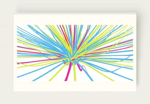 Curved lines with perspective effect. Optical fiber. 3d abstract background.  Stock Illustration