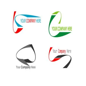 Curved logo template vector Illustrazione stock