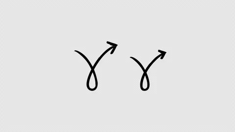 Curved loop arrows hand-drawn sketch animation Stock Footage 329608788