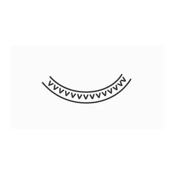 Curved measuring tape segment sketch graphic element Stock Illustration